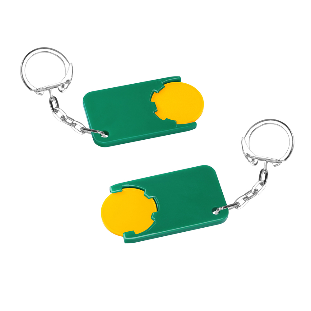 Chiphouder met winkelwagenmuntje 1€ "Beta" - geel/groen