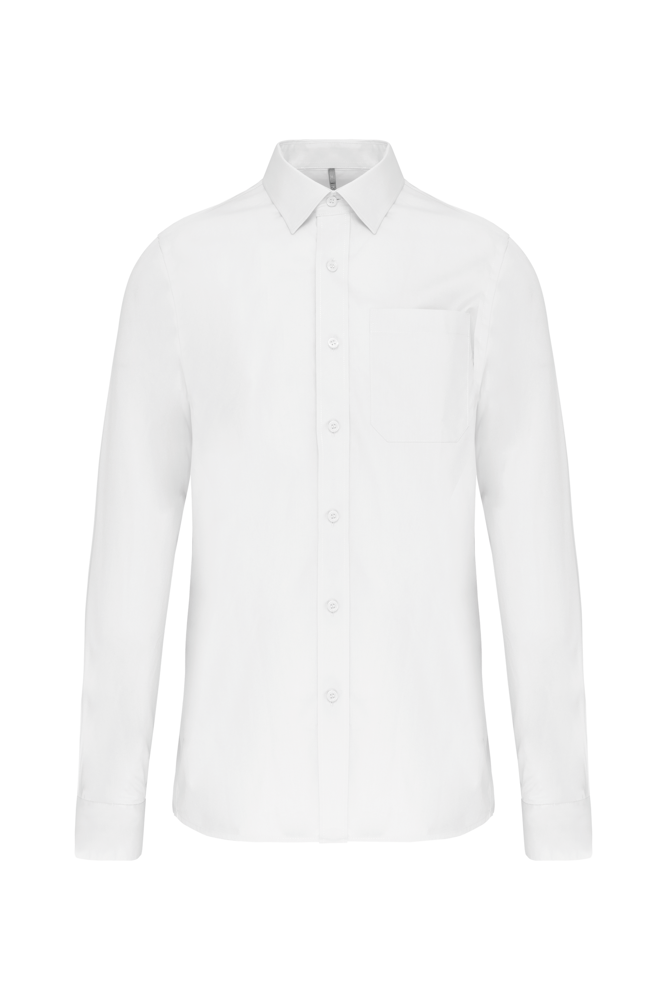 - Heren poplin overhemd lange mouwen - White