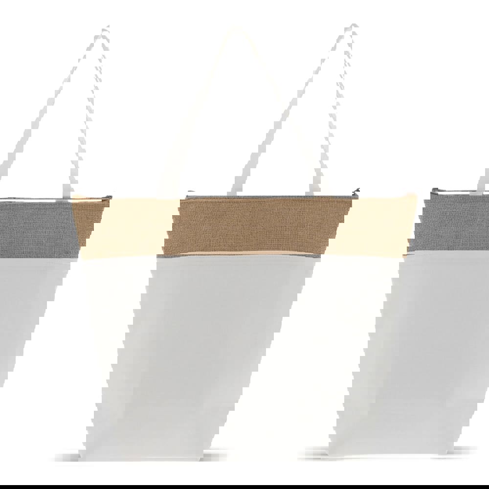 Strandkoelerzak katoen/jute 43x33x14 cm