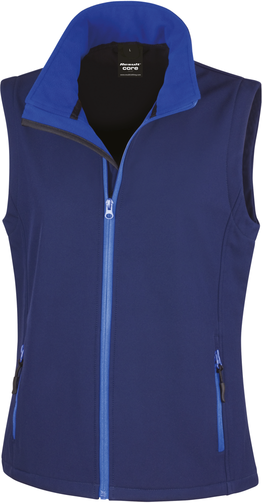 R232F - Core Ladies Printable Softshell Bodywarmer - Navy / Royal