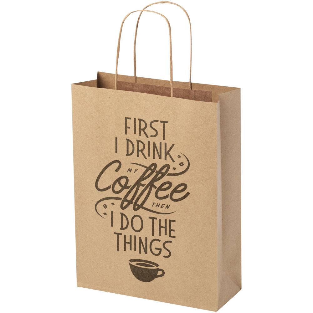Papieren tas 120 g/m2 gemaakt van kraftpapier met gedraaide handgrepen - 24 x 9 x 32 cm