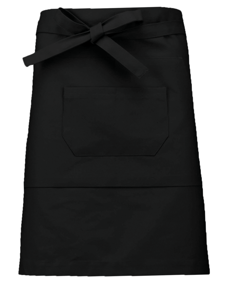 K898 - Katoenen halflang schort - Black