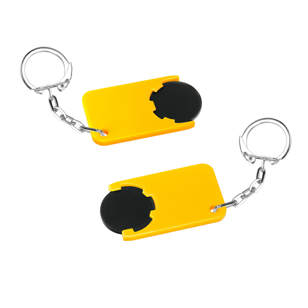 Chiphouder met winkelwagenmuntje 1€ "Beta" - zwart/geel