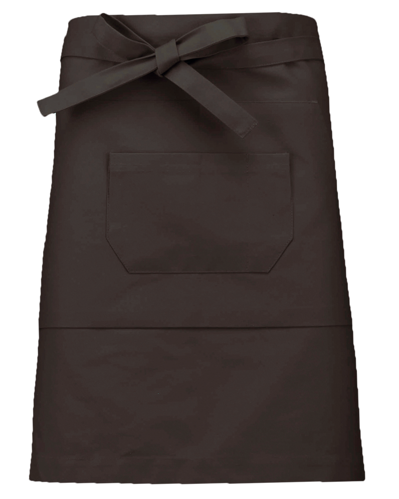 K898 - Katoenen halflang schort - Chocolate