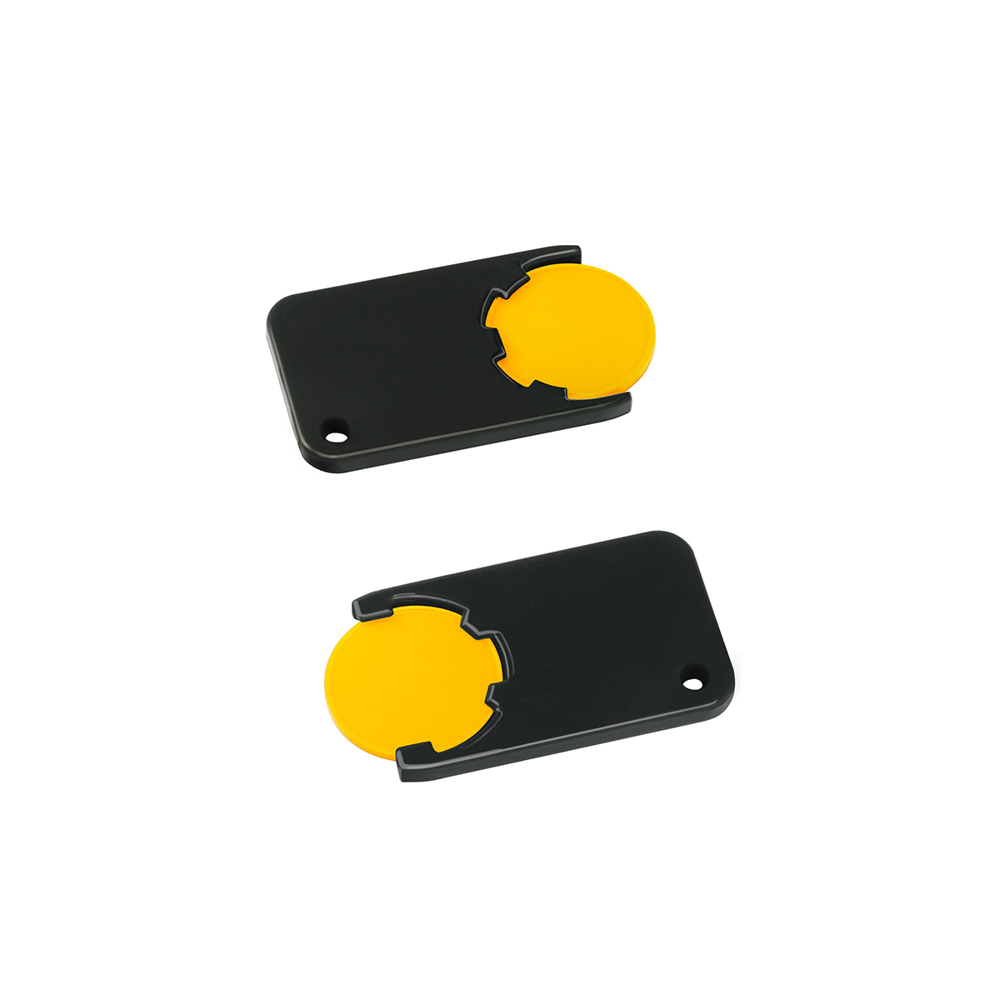 Chiphouder met winkelwagenmuntje 1€ "Beta" - geel/zwart