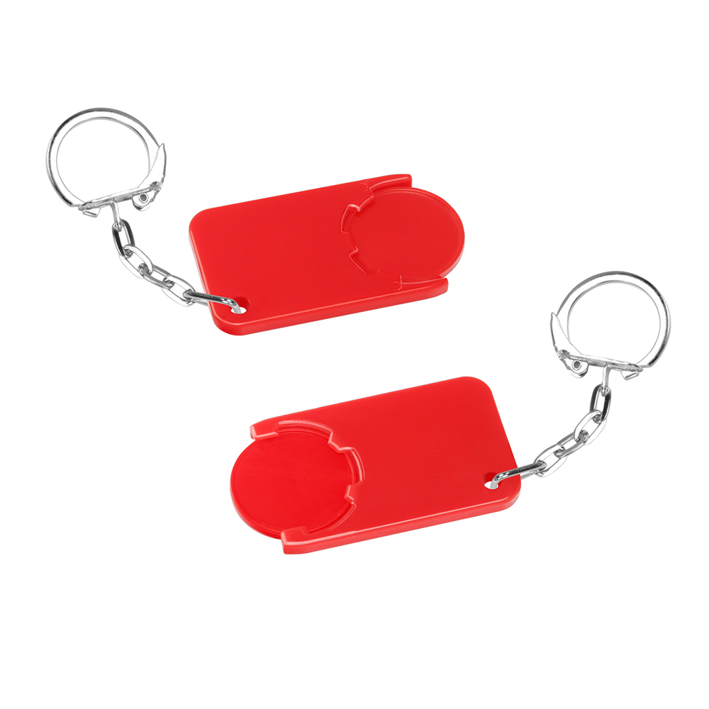 Chiphouder met winkelwagenmuntje 1€ "Beta" - rood/rood