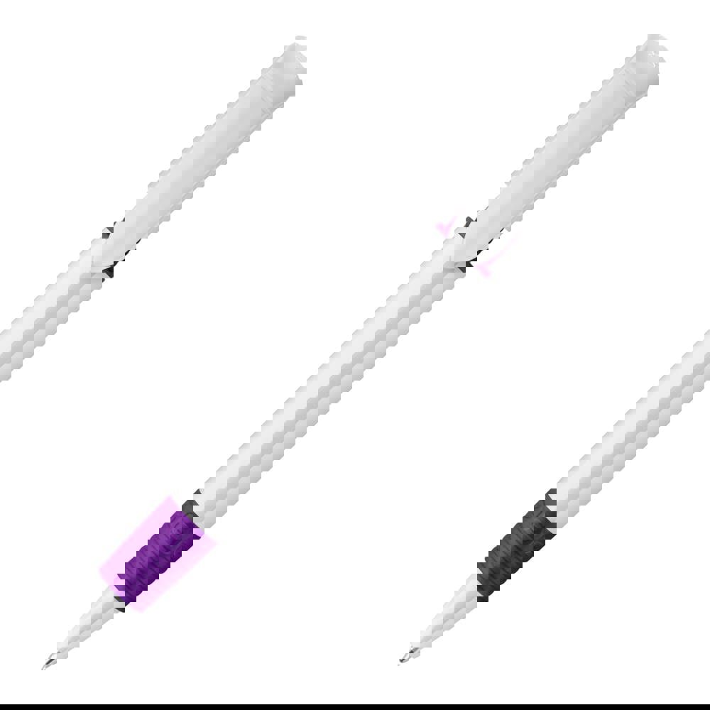 Balpen S40 Grip hardcolour - Wit / Paars