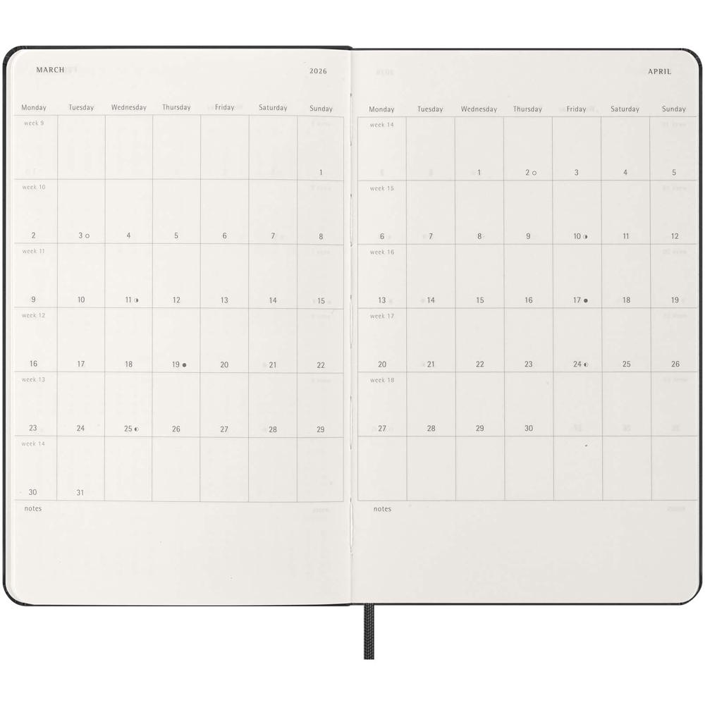 Moleskine verticale agenda voor 12 maanden met zachte kaft L