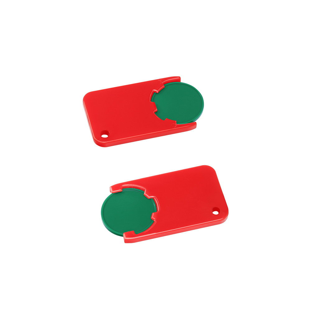 Chiphouder met winkelwagenmuntje 1€ "Beta" - groen/rood