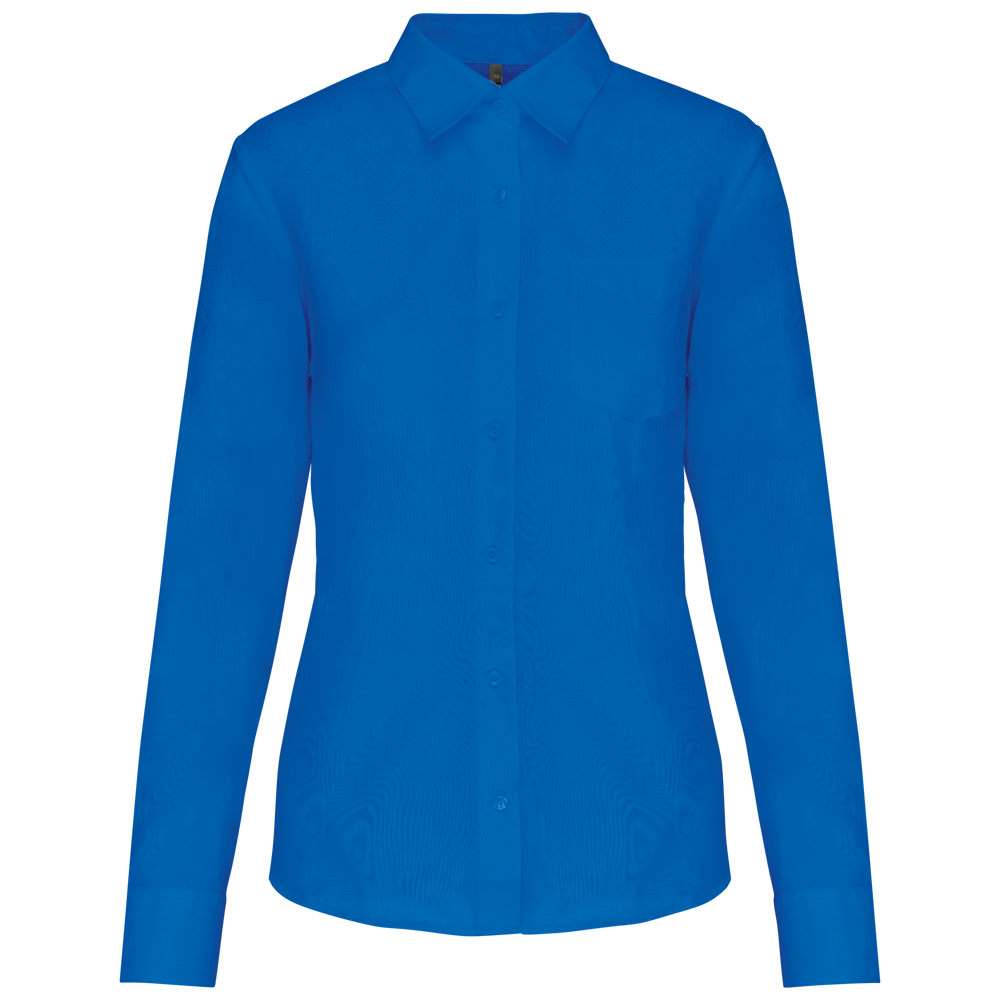 - Overhemd in onderhoudsvriendelijk polykatoen-popeline dames - Light Royal Blue