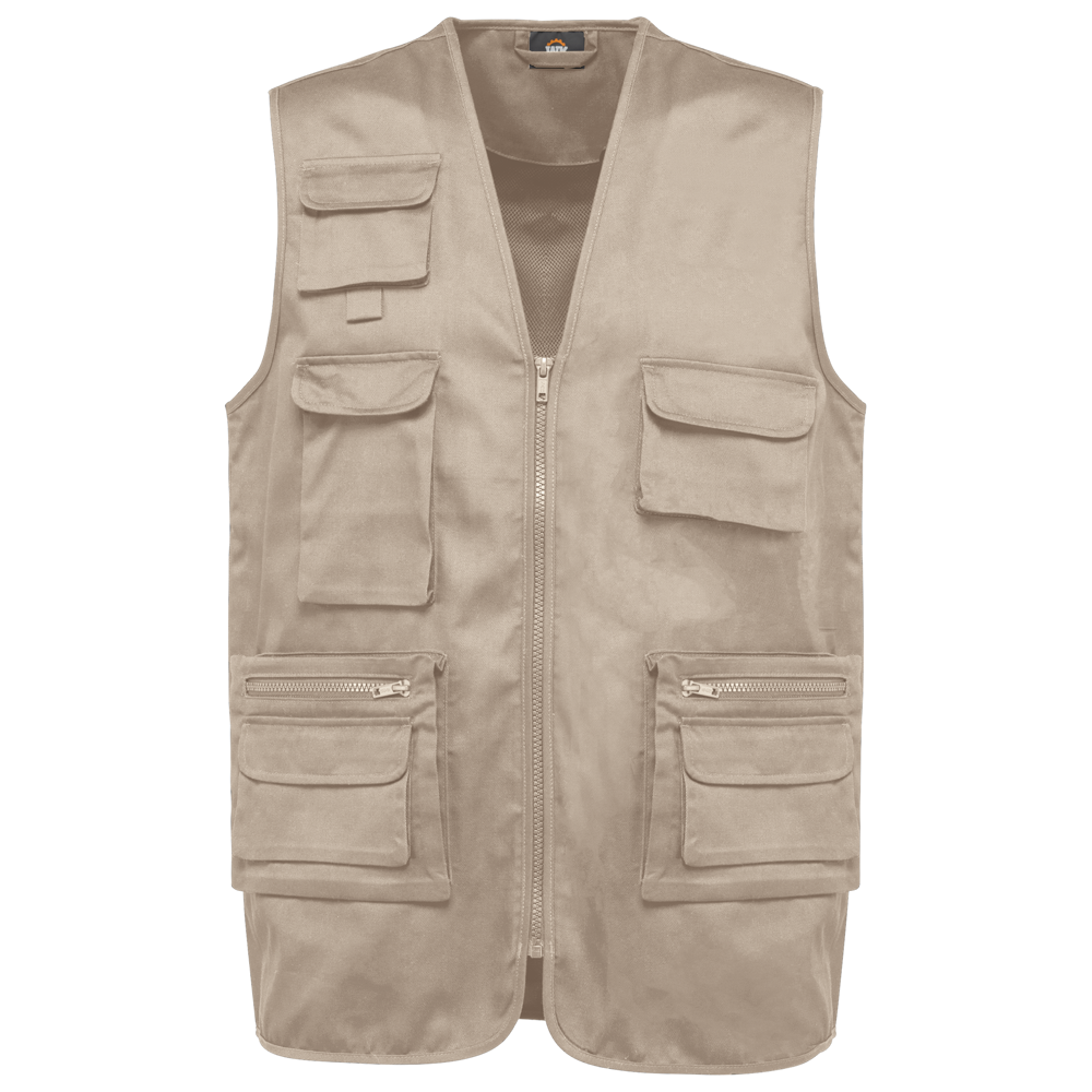 WK609 - Gevoerde unisex bodywarmer van polykatoen multizakken