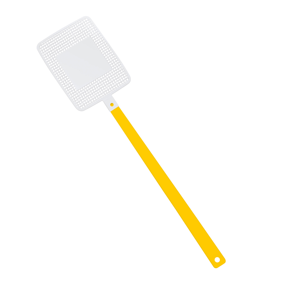 Vliegenmepper "vierkant" - geel/wit