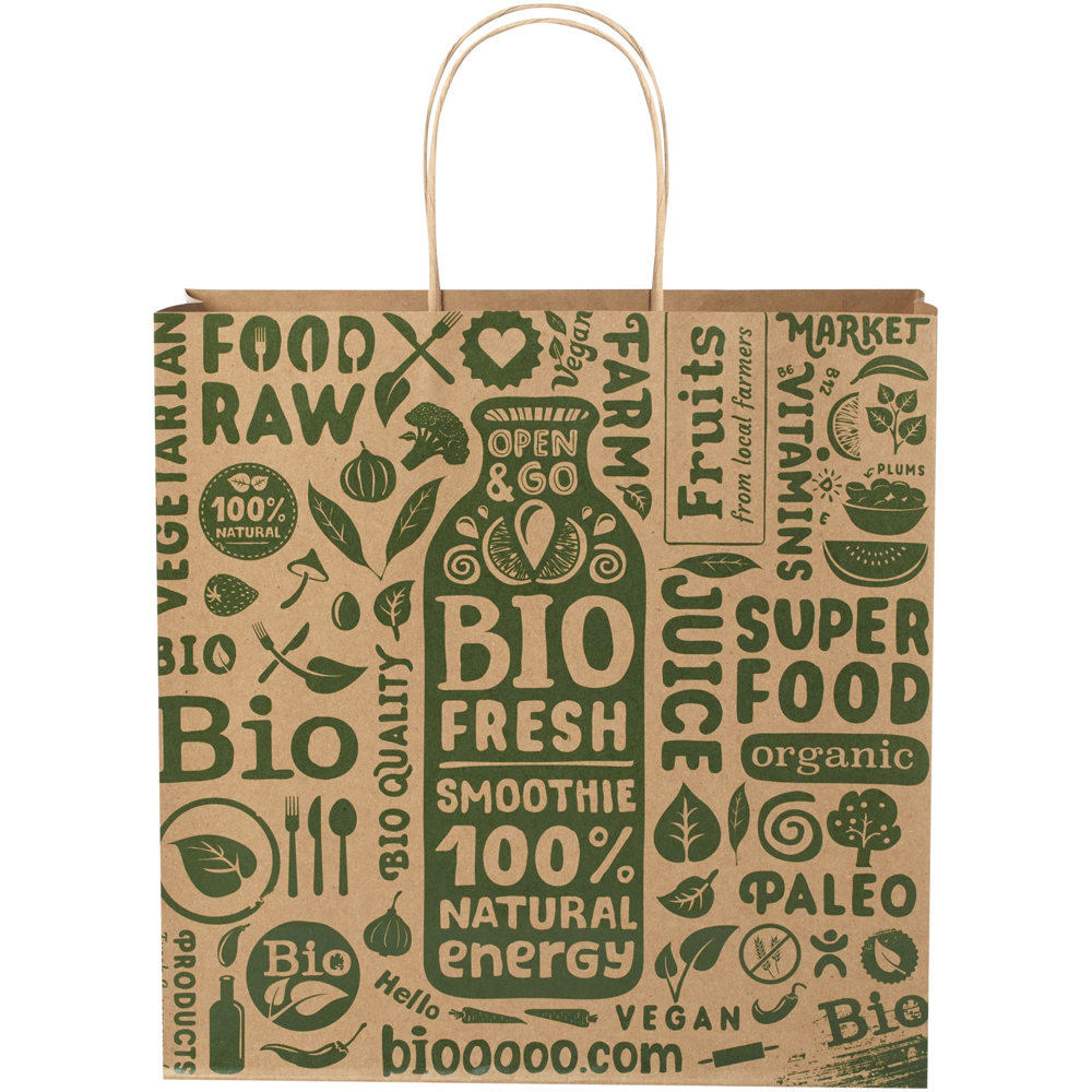 Papieren tas 120 g/m2 gemaakt van kraftpapier met gedraaide handgrepen - 31 x 12 x 31 cm