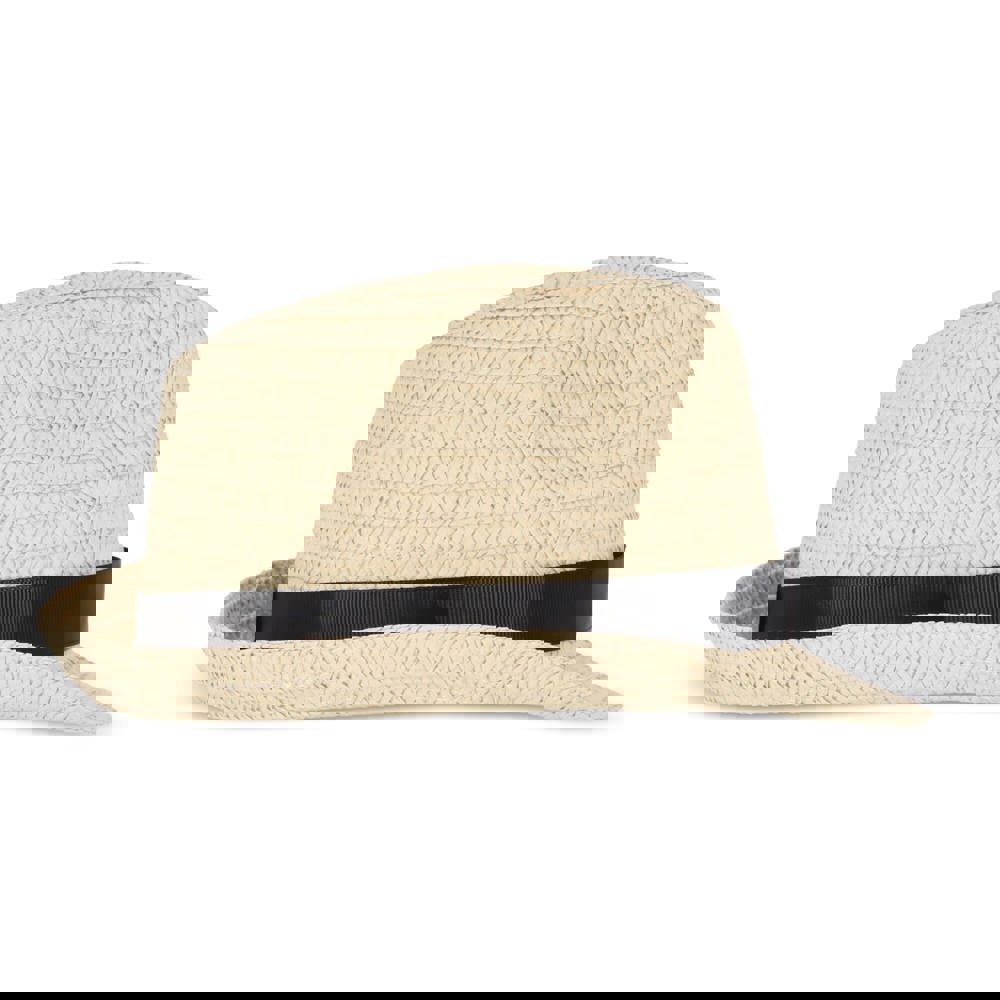 Strohoed met gekleurde band