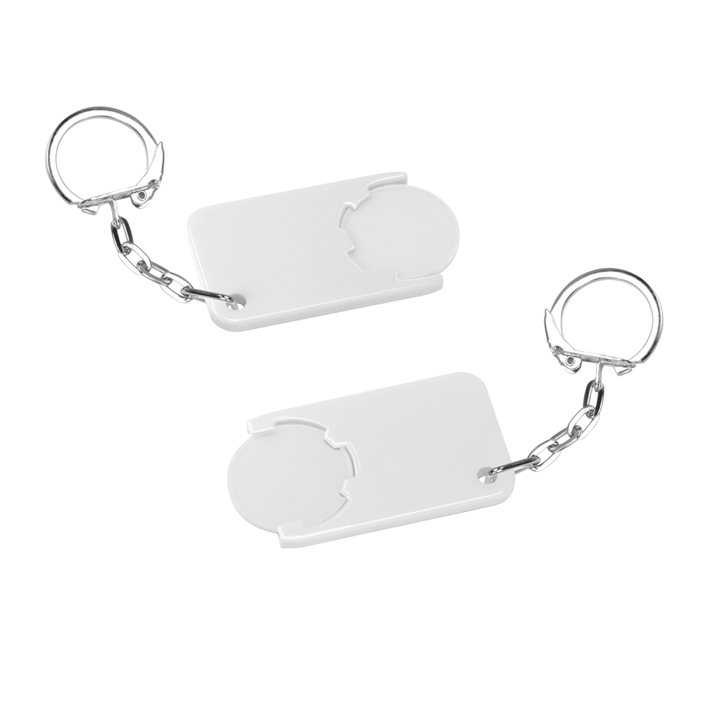 Chiphouder met winkelwagenmuntje 1€ "Beta" - wit/wit