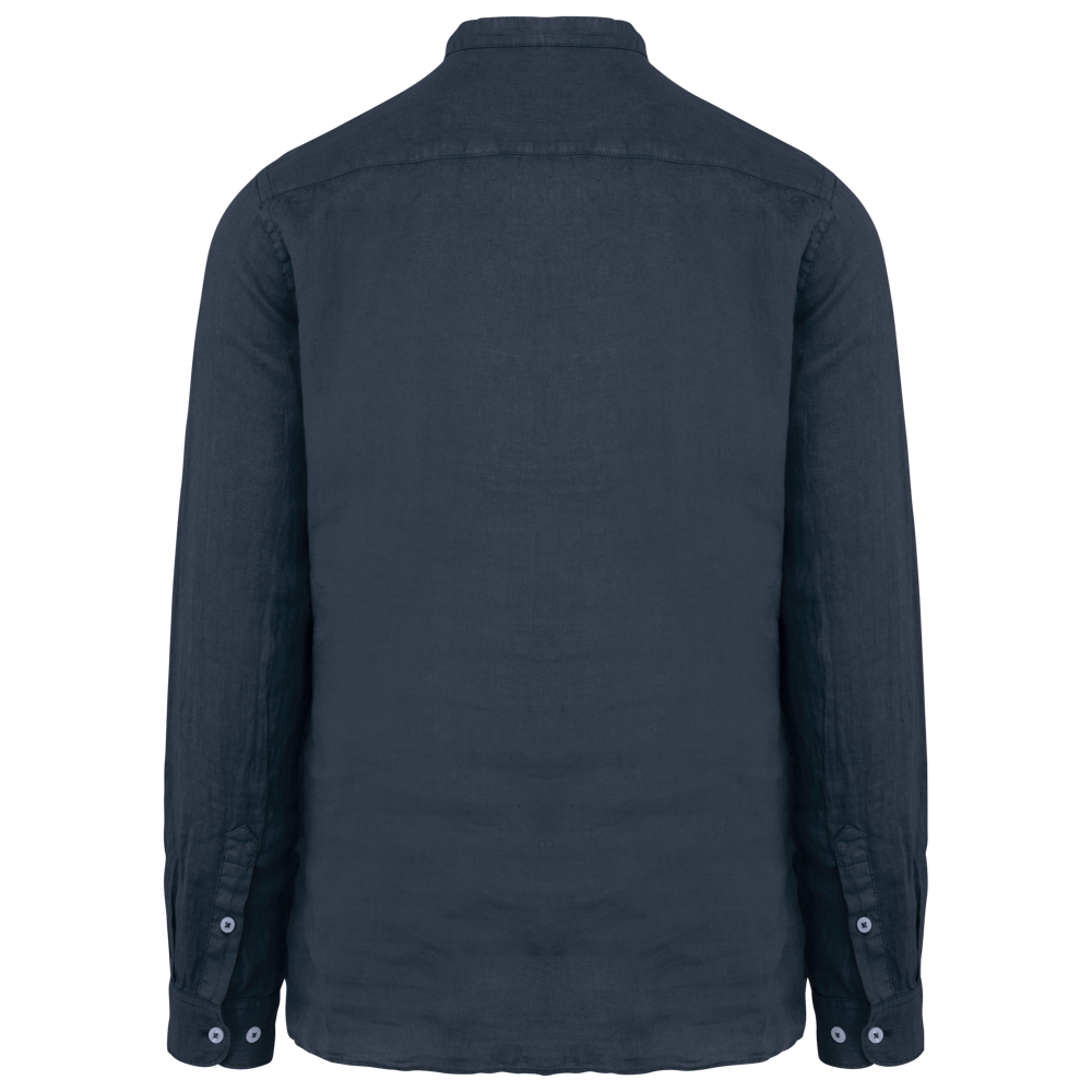 SP507 - Verwassen linen herenoverhemd met maokraag