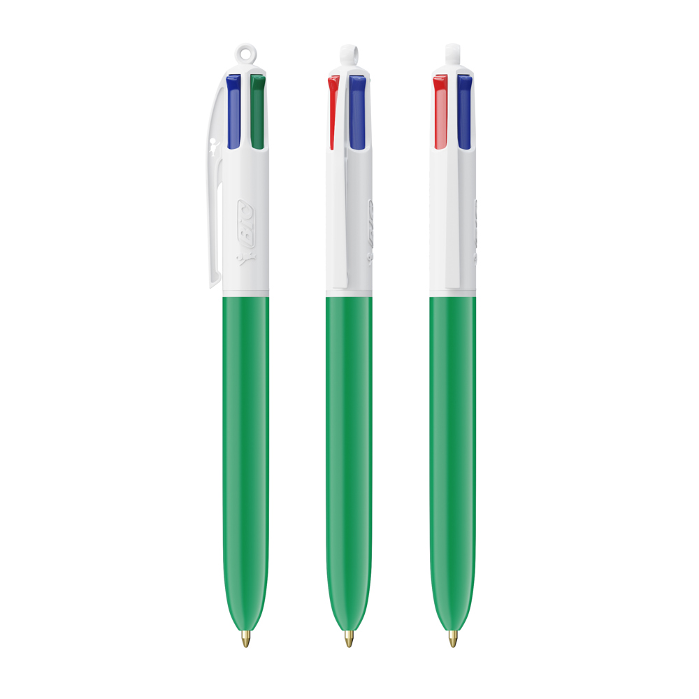 BIC® 4 Colours® balpen - wit/groen