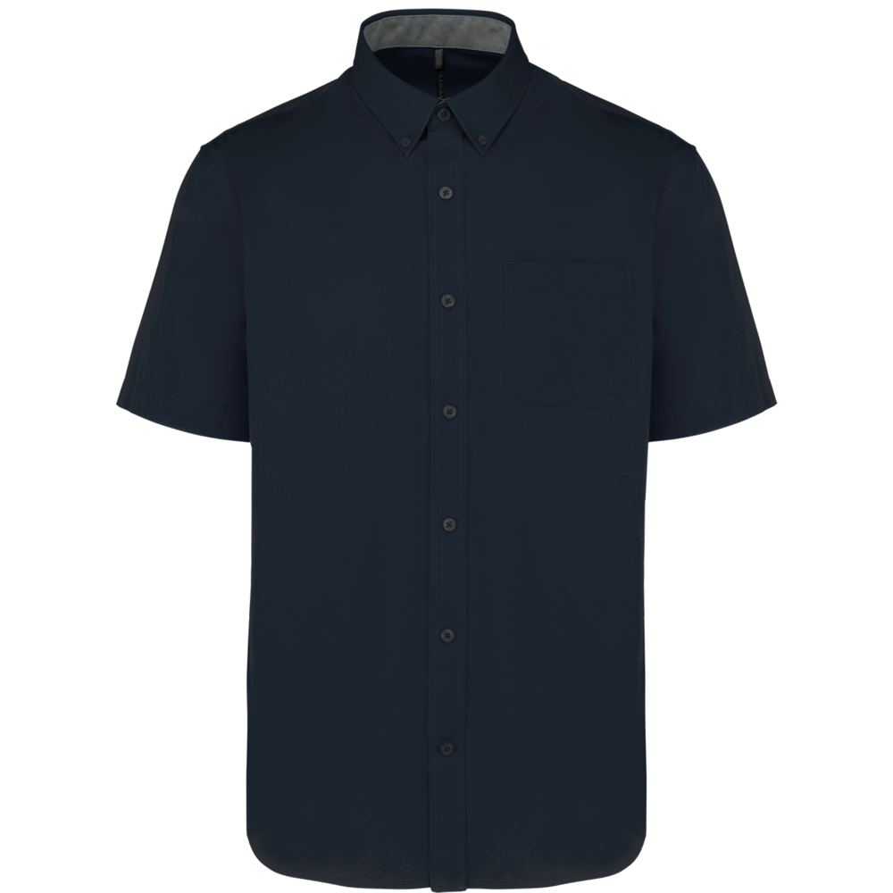 K587 - Katoenen herenoverhemd met korte mouwen "Ariana" - Navy