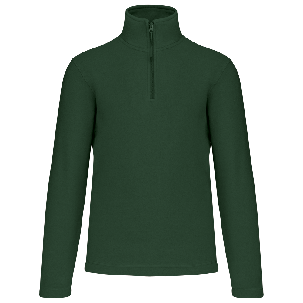 - Enzo - Fleece met ritskraag - Forest Green