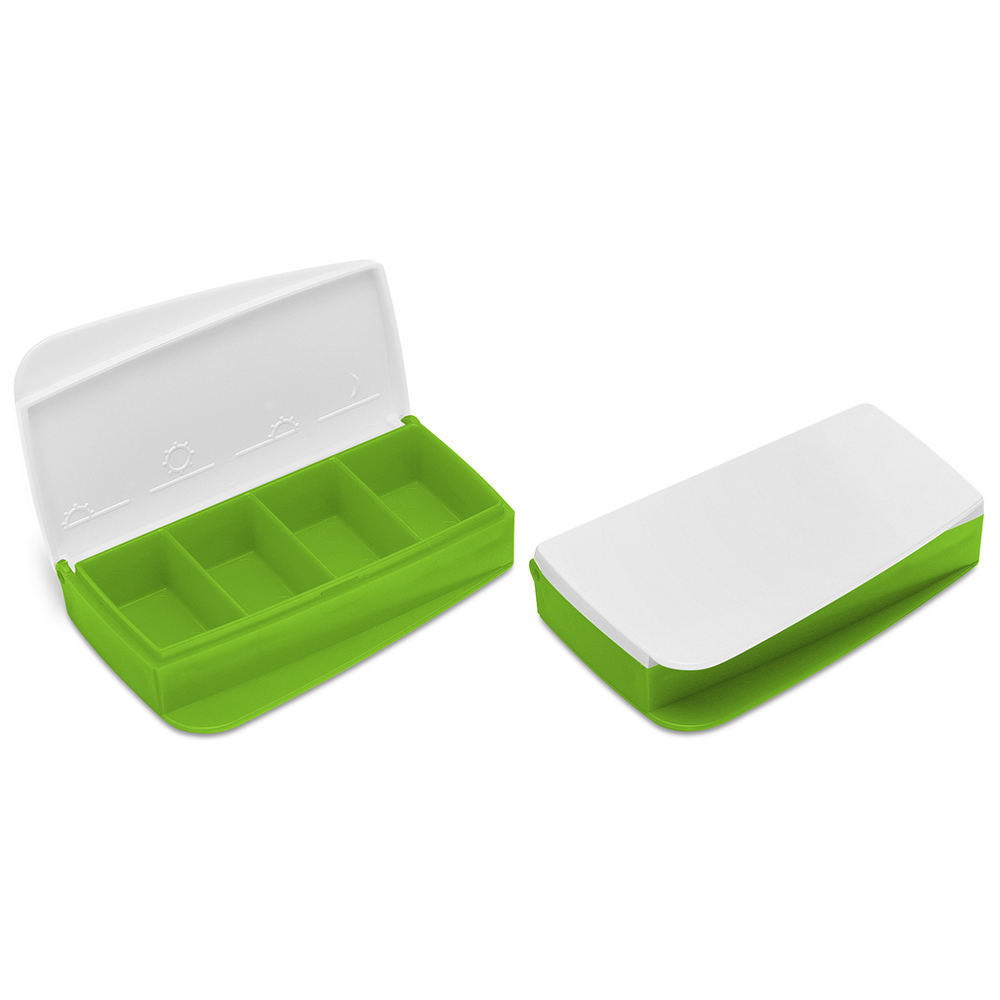 Pillendoosje "Alpha" - wit/lichtgroen