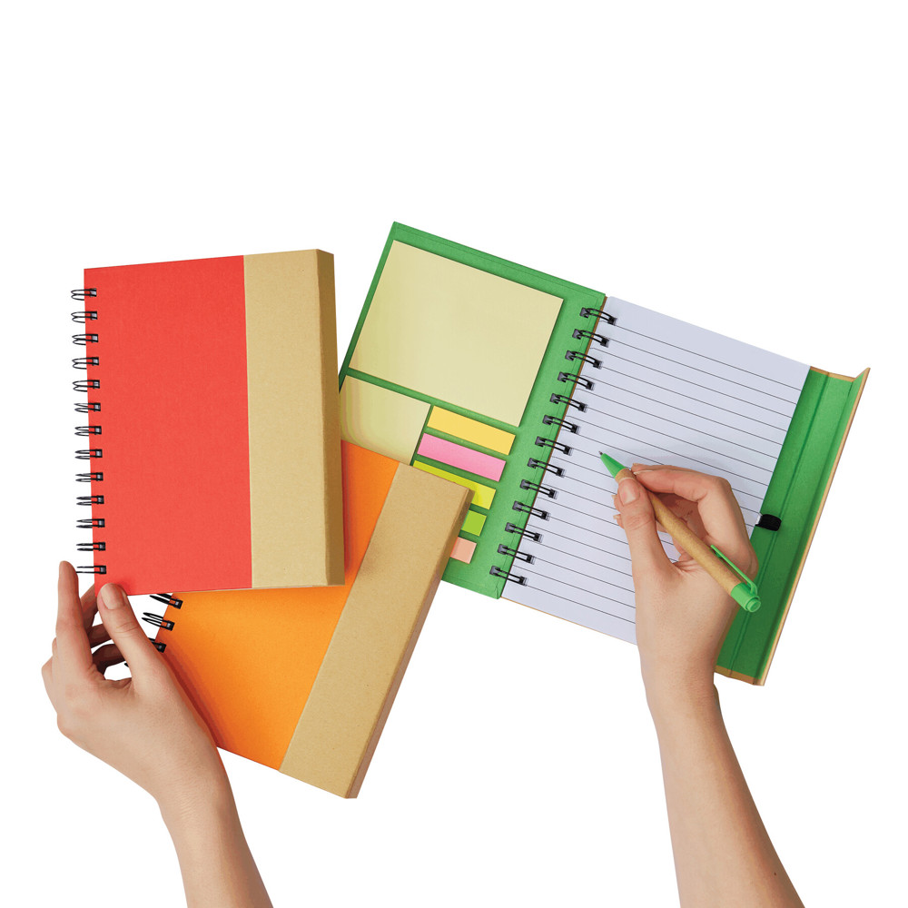 MAGNY - Notitieboekje van gerecycled papier met balpen