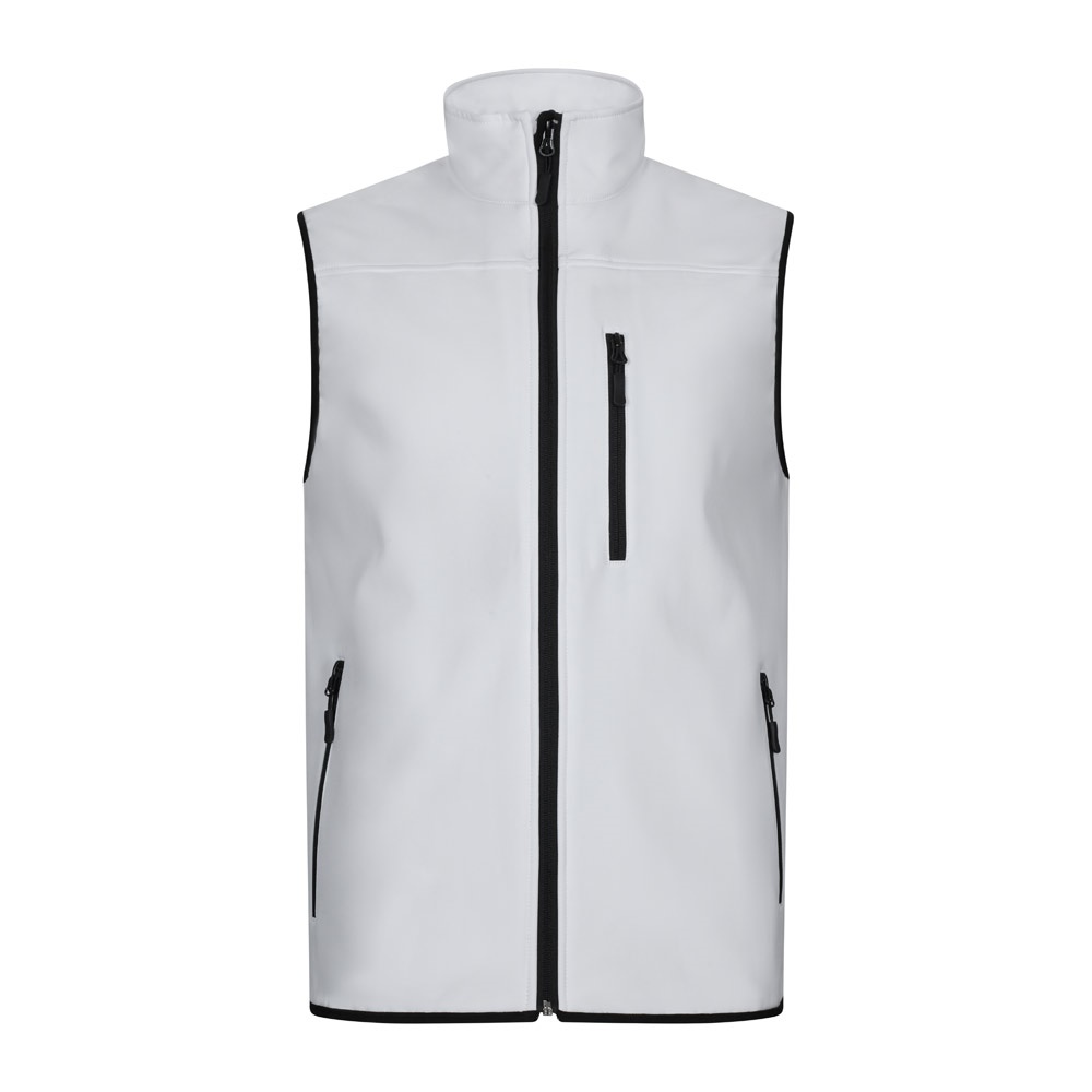 VL VARUNA. Softshell vest (280g/m²), met polaire voering, van polyester (94%) en elastaan (6%) - wit