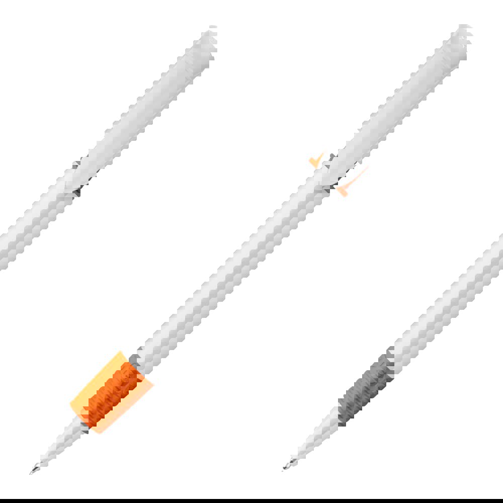 Balpen S40 Grip hardcolour - Wit / Oranje