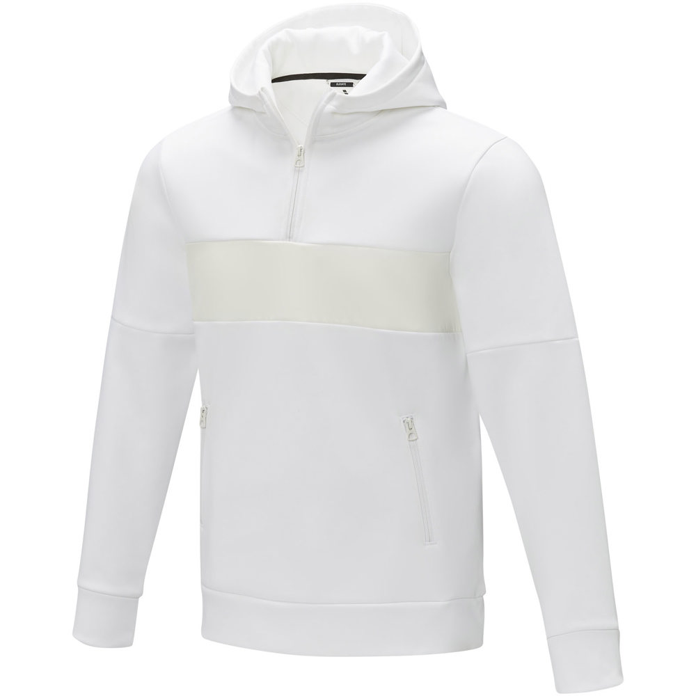 Sayan anorak heren sweater met halve rits en capuchon - wit