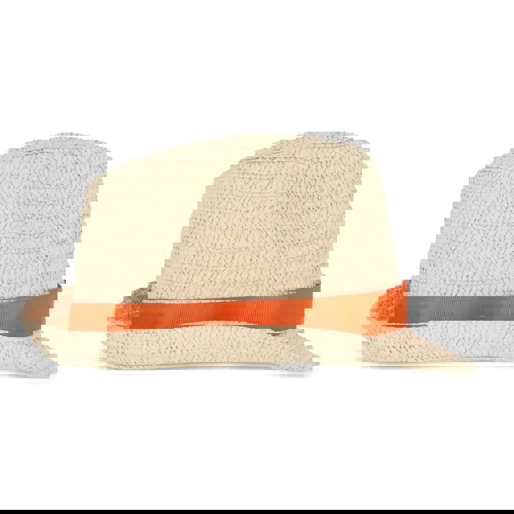 Strohoed met gekleurde band