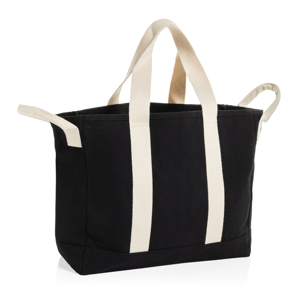 BEAU AWARE™ strandtas van 400gsm gerecycled canvas - zwart (± PMS Black)