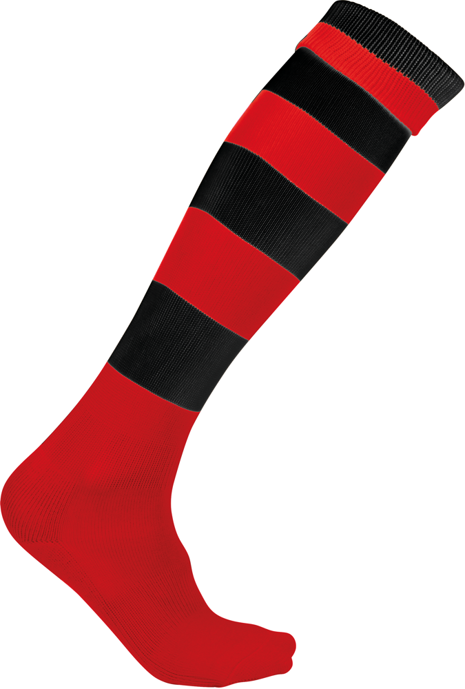 PA021 - Gestreepte Sportsokken - Sporty Red / Black