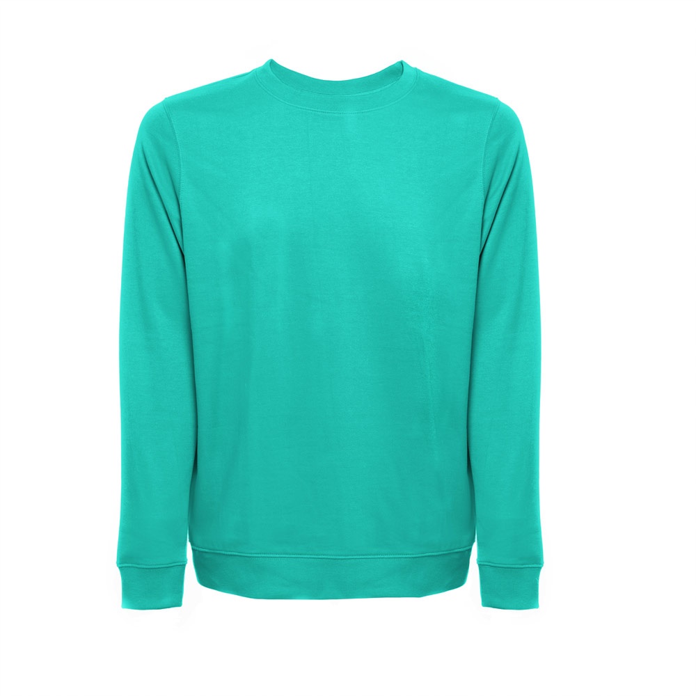 THC COLOMBO. Sweatshirt (unisex) in Italiaanse badstof zonder sluiting - Turkoois groen