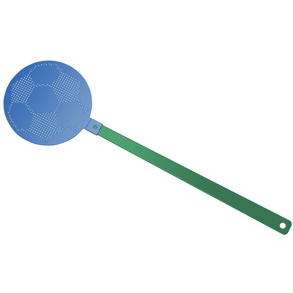 Vliegenmepper "voetbal" - groen/blauw