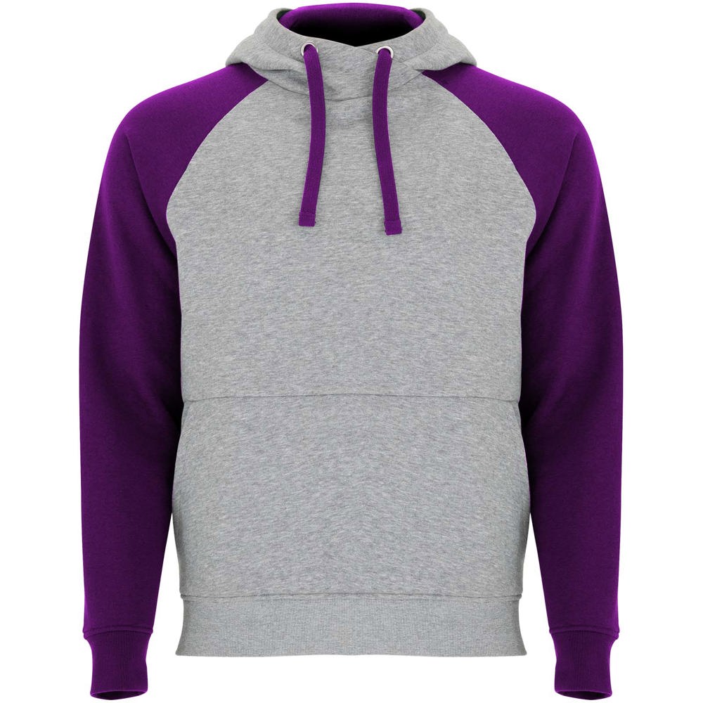 Badet unisex tweekleurige hoodie - Gemêleerd grijs, Paars