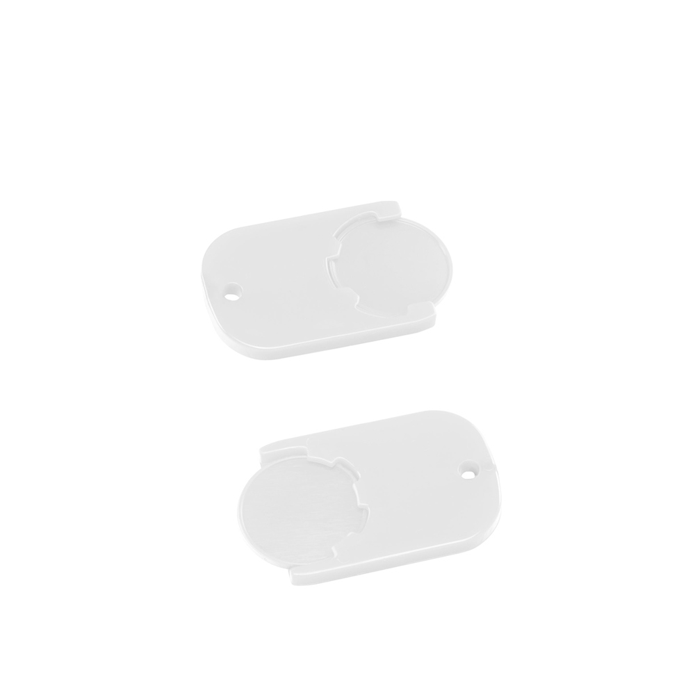 Chiphouder met winkelwagenmuntje 1€ "Gamma" - wit/wit