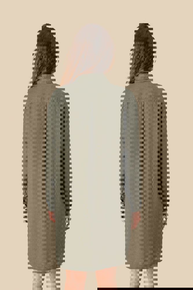 SP5008 - Linnen overhemdjurk voor dames