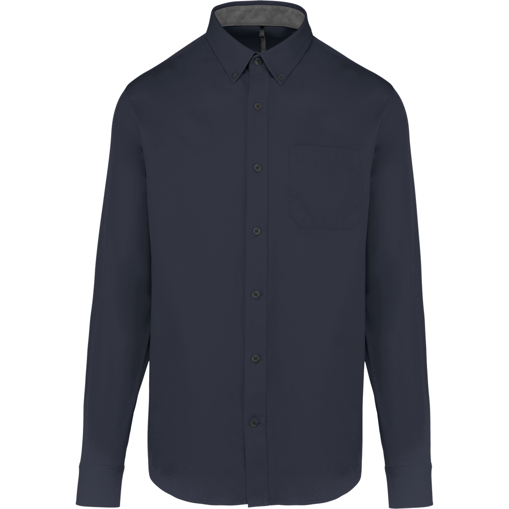 K586 - Herenoverhemd met lange mouwen van katoen Nevada - Navy