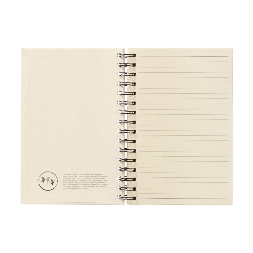 Sugarcane Bagasse Spiral Notebook A5 notitieboek