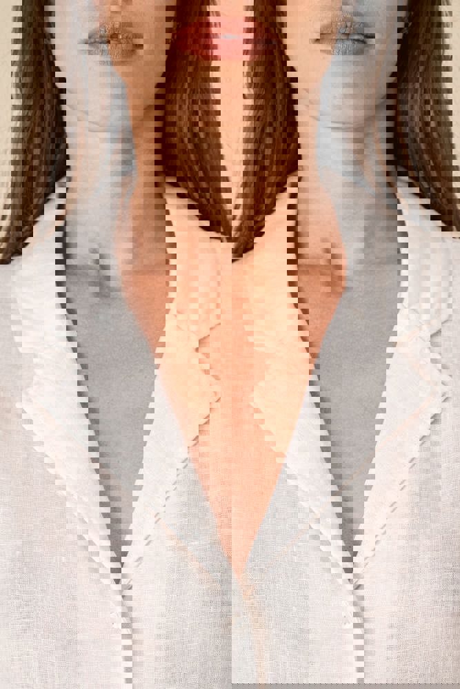 SP523 - Damesoverhemd met korte mouwen en bowlingkraag in linnen