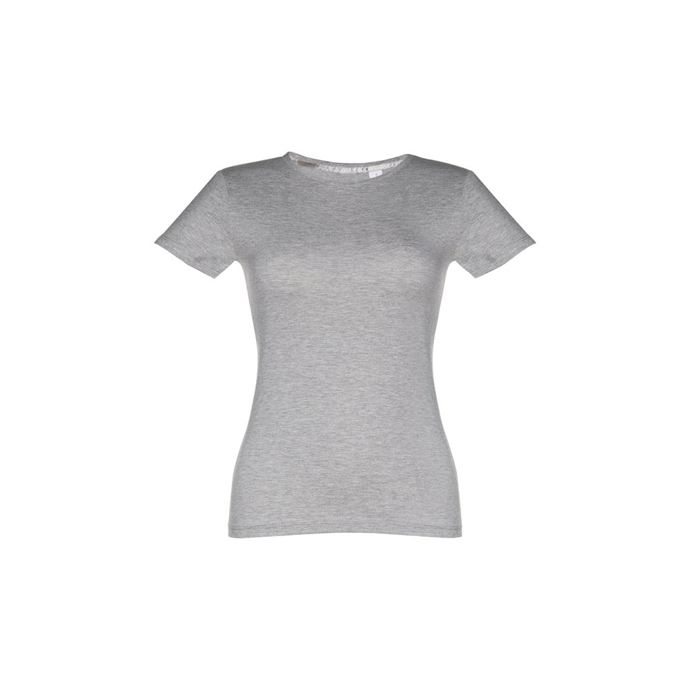 THC SOFIA. Katoenen dames-T-shirt met riem - Heide licht grijs