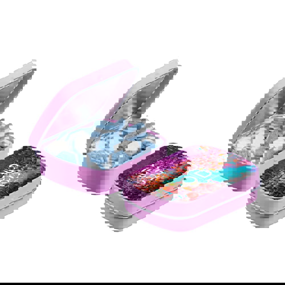 Mini scharnierblikje gevuld met pepermunt - Roze