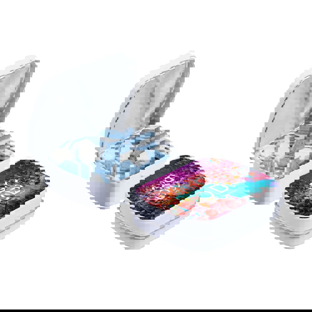 Mini scharnierblikje gevuld met pepermunt - Wit