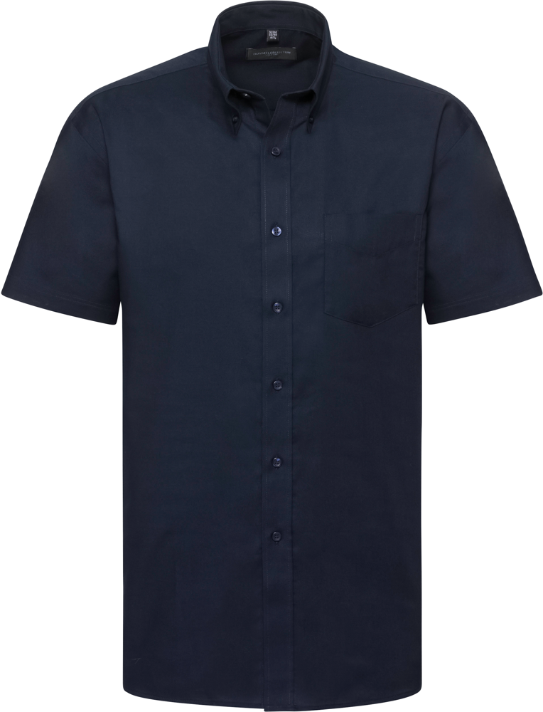 RU933M - Men's Short Sleeve Easy Care Oxford Shirt - Bright Navy