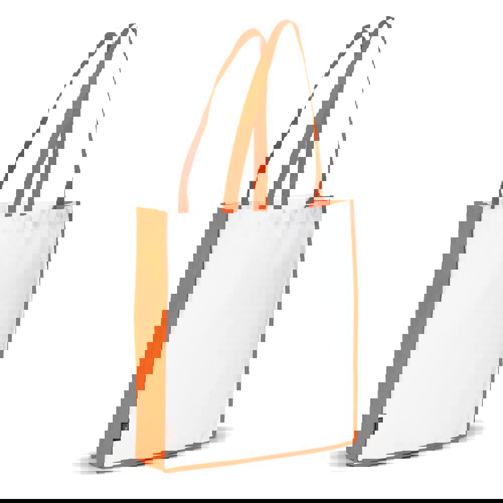Schoudertas non-woven 75g/m² - Wit / Oranje