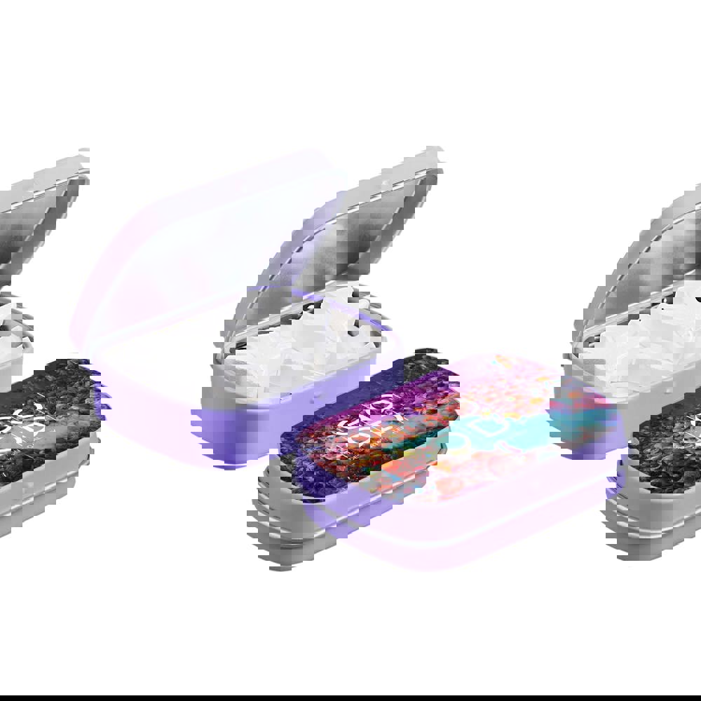 Mini scharnierblikje met vorm pepermunt - Lila