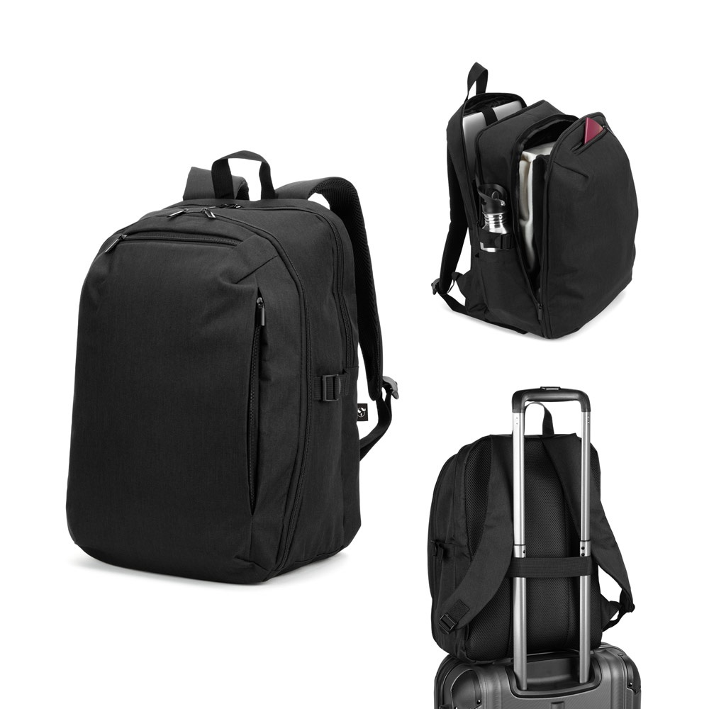 UDINE. Reisrugzak met openen compartiment van hoogwaardig 300D gerecycled polyester, 16 inch