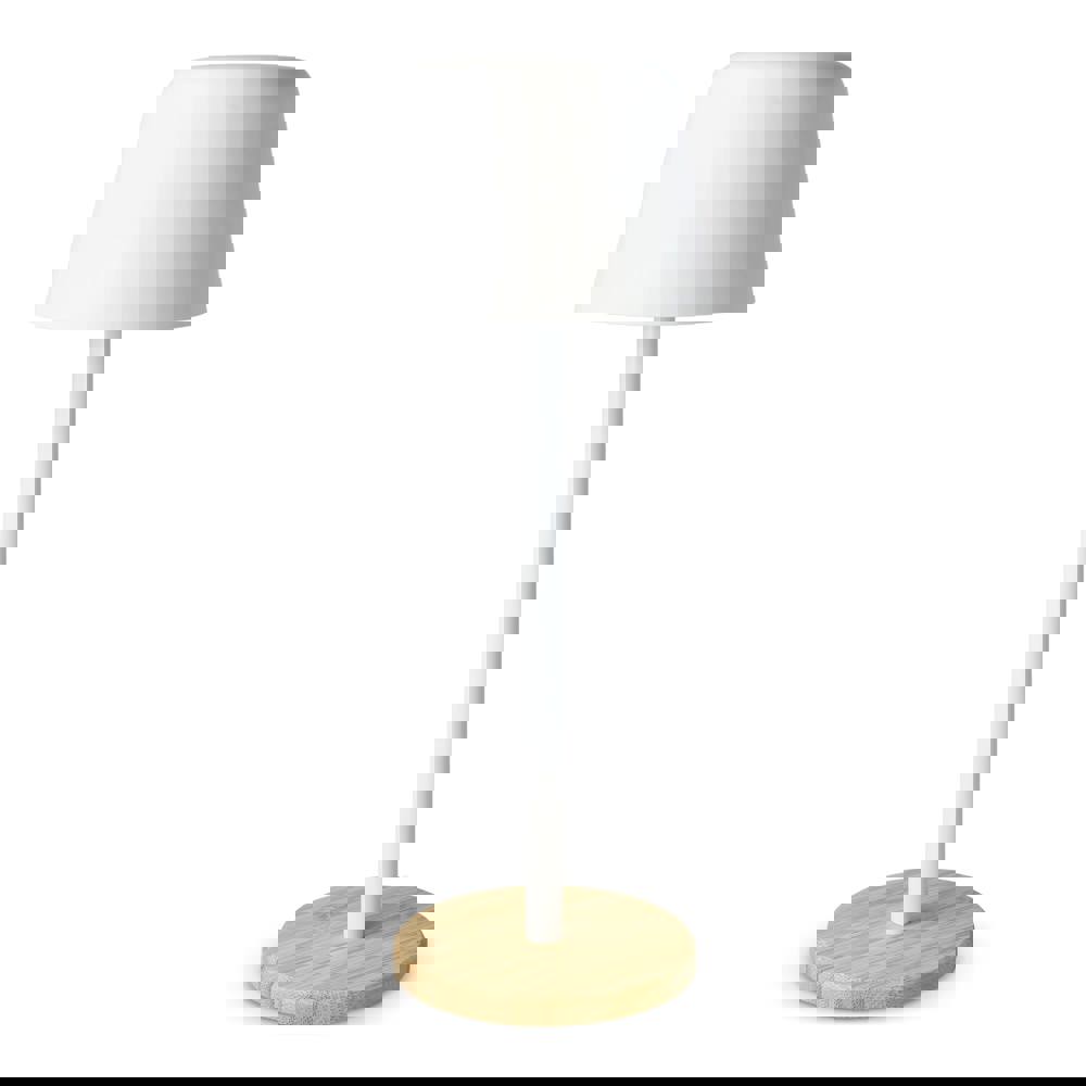 Solis Dimbare Tafellamp met Bamboe basis - Wit