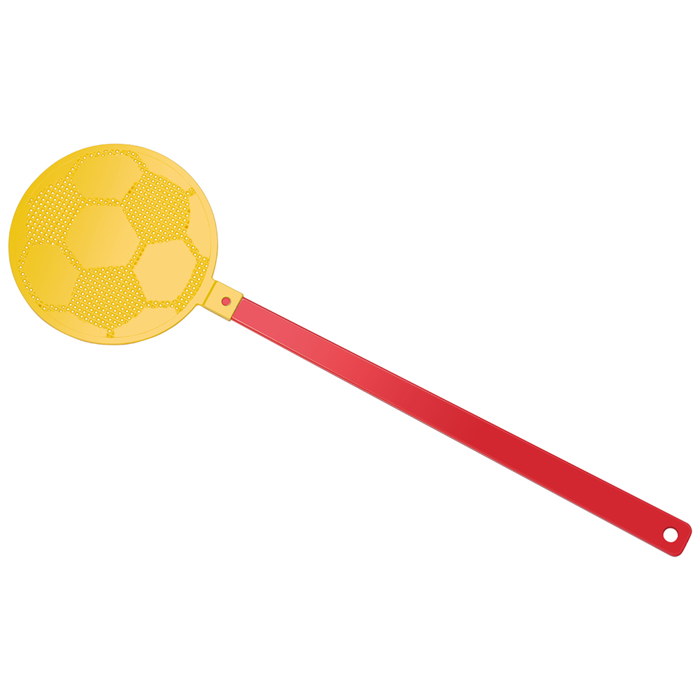 Vliegenmepper "voetbal" - rood/geel