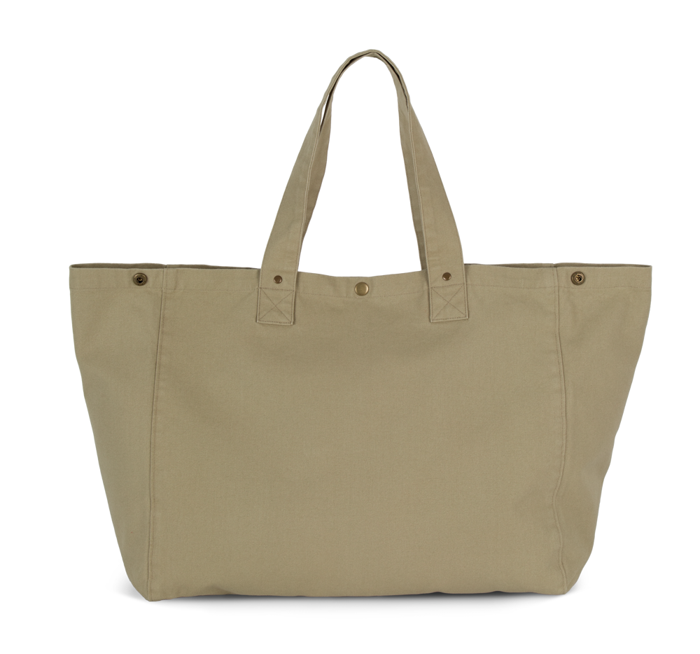KI3208 - Shopper van verwassen katoen - Washed Olive Gray