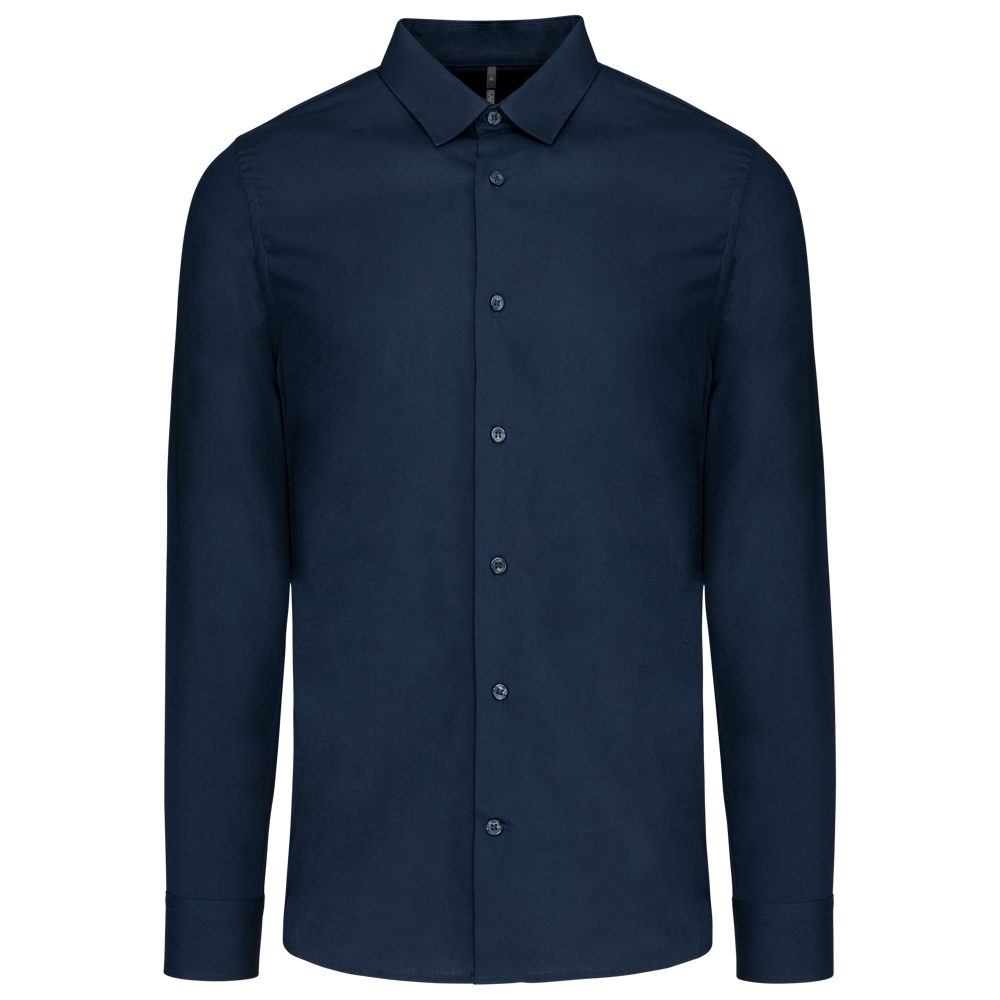 - Herenoverhemd in popeline met lange mouwen - Navy